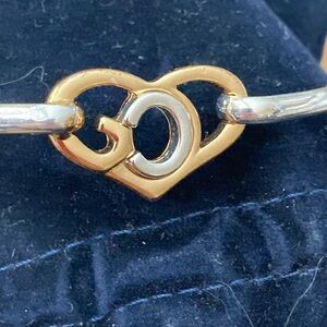 Heart bracelet, silver and gold plated
